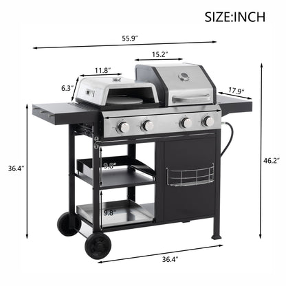 Vimora™ - Multi-Function Gas Grill & Griddle Combo for BBQ, Frying, & Pizza Cooking