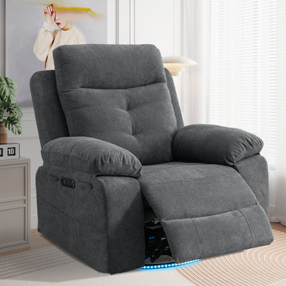 Vimora™ - Rotating Electric Recliner Lounge Chair with Bluetooth, LED Light & Adjustable Footrest