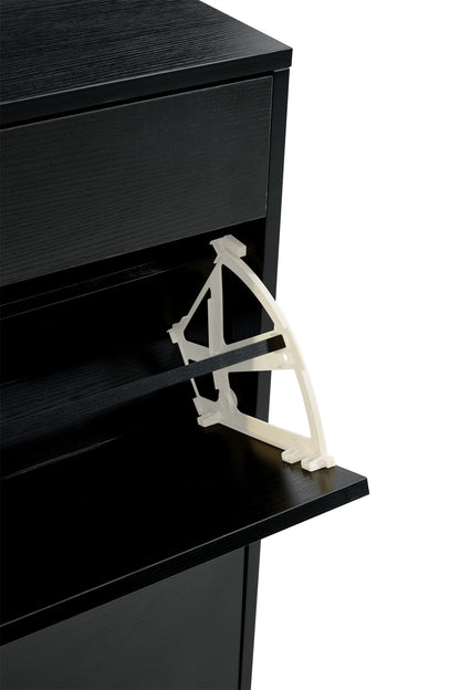 Vimora™ - Black MDF Shoe Cabinet with Storage Shelves for Organised Footwear