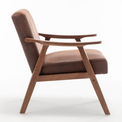 Vimora™ - Mid-Century Modern Accent Chair with Solid Wood Frame and Extra-Thick Backrest