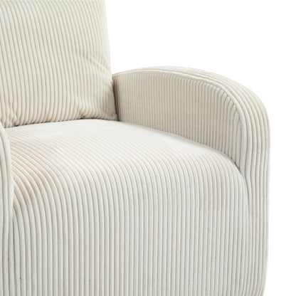 Vimora™ - Beige Upholstered Swivel Glider Rocking Chair