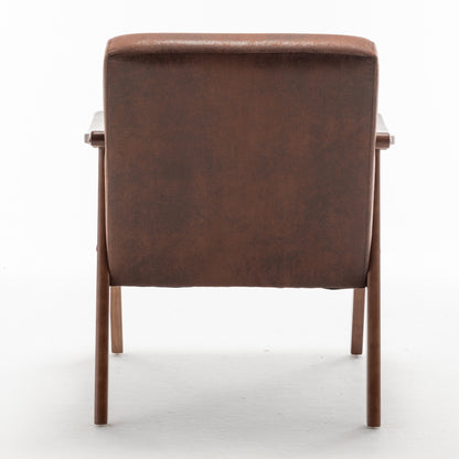 Vimora™ - Mid-Century Modern Accent Chair with Solid Wood Frame and Extra-Thick Backrest