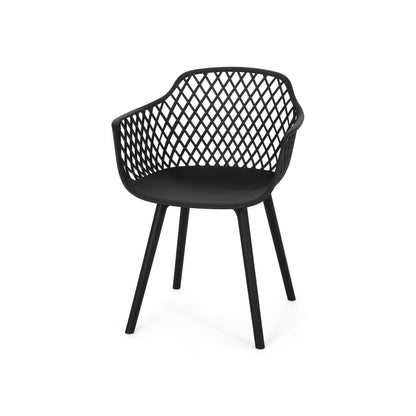 Vimora™ - Modern Black Outdoor Dining Chair with Weather-Resistant Polypropylene Design