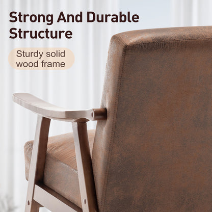 Vimora™ - Mid-Century Modern Accent Chair with Solid Wood Frame and Extra-Thick Backrest