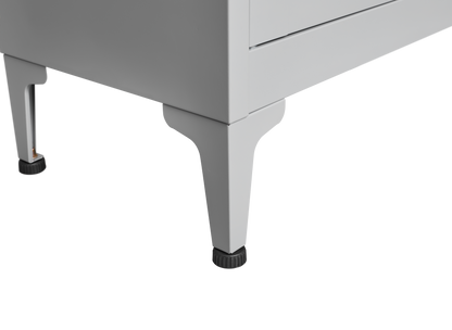 Vimora™ - Grey Metal Storage Cabinet with Adjustable Shelves and Doors for Versatile Storage