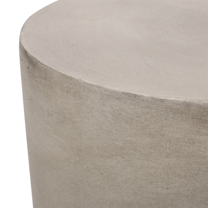 Vimora™ - Light Gray Lightweight Concrete Side Table with Modern Cylindrical Design