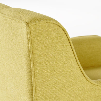 Vimora™ - Yellow Mid-Century Modern Arm Chair with Tufted Back and Birch Wood Legs