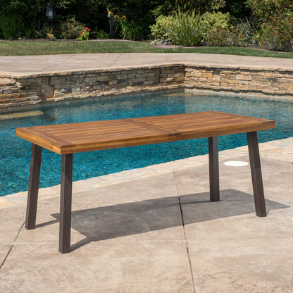 Vimora™ - Modern Industrial Teak Acacia Wood Dining Table with Metal Frame