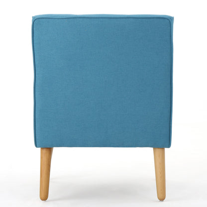 Vimora™ - Teal Mid-Century Modern Arm Chair with Tufted Back and Retro Wooden Legs