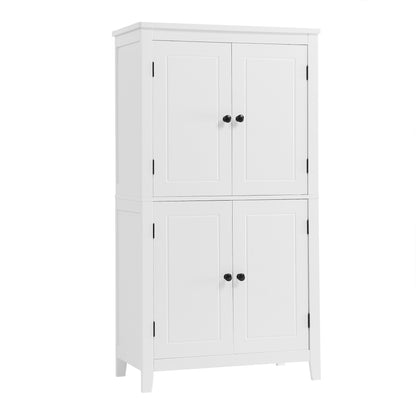 Vimora™ - Elegant White Bathroom Floor Storage Cabinet with Adjustable Shelves & 4 Doors