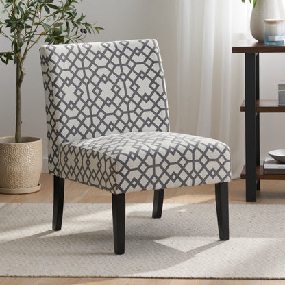 Vimora™ - Contemporary Grey and Ivory Upholstered Accent Chair with Tapered Legs