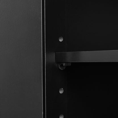 Vimora™ - Black MDF Bathroom Storage Cabinet with Doors, Drawers & Adjustable Shelf