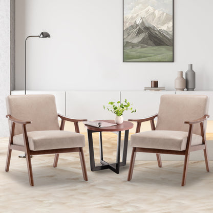 Vimora™ - Mid-Century Modern Living Room Chair with Solid Wood Frame & Thick Backrest