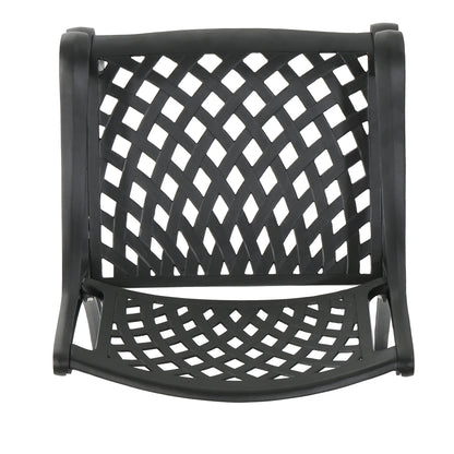 Vimora™ - Black Aluminium Mesh Outdoor Dining Chair Set of 2