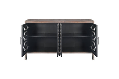 Vimora™ - Antique Brown Hollow Four Door Cabinet