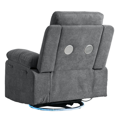 Vimora™ - Rotating Electric Recliner Lounge Chair with Bluetooth, LED Light & Adjustable Footrest