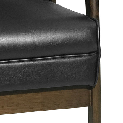 Vimora™ - Mid Century Modern Upholstered Accent Chair in Matte Black Faux Leather