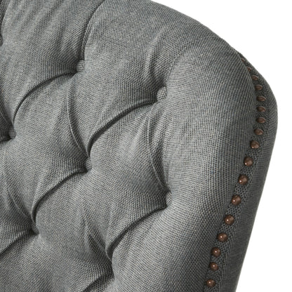 Vimora™ - Contemporary Grey Fabric Club Chair and Ottoman Set for Modern Living Room