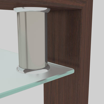 Vimora™ - Modern Rectangle Walnut Glass Coffee Table with Double Layer Storage