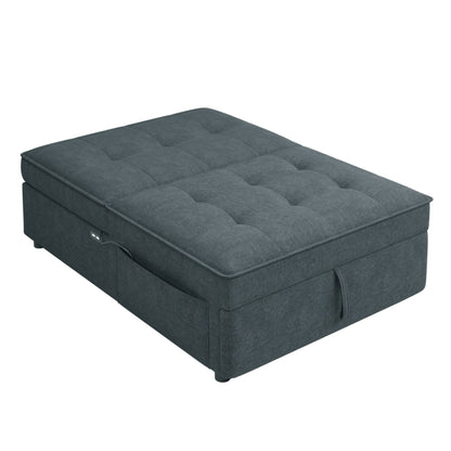 Vimora™ - Four in One Sofa Bed, Chair Bed, Ottoman with USB Port, Dark Blue