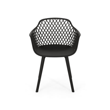 Vimora™ - Modern Black Outdoor Dining Chair with Weather-Resistant Polypropylene Design