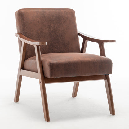 Vimora™ - Mid-Century Modern Accent Chair with Solid Wood Frame and Extra-Thick Backrest