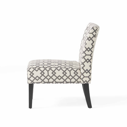 Vimora™ - Contemporary Grey and Ivory Upholstered Accent Chair with Tapered Legs