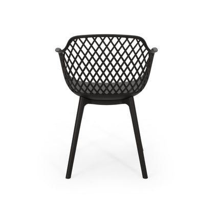 Vimora™ - Modern Black Outdoor Dining Chair with Weather-Resistant Polypropylene Design