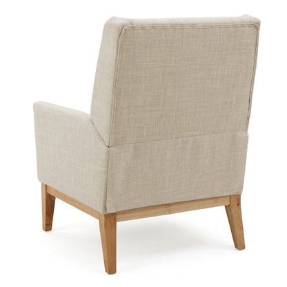 Vimora™ - Mid Century Beige Fabric Accent Chair
