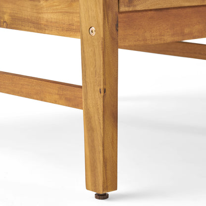 Vimora™ - Cream Acacia Wood Club Chair with Slat Panel Design