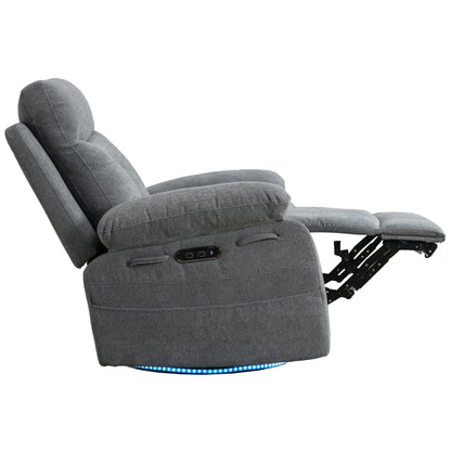 Vimora™ - Light Grey Power Recliner Glider Chair with Bluetooth Speaker and LED Light