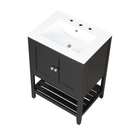 Vimora™ - Black Modern Bathroom Vanity with Elegant Ceramic Sink and Solid Wood Frame