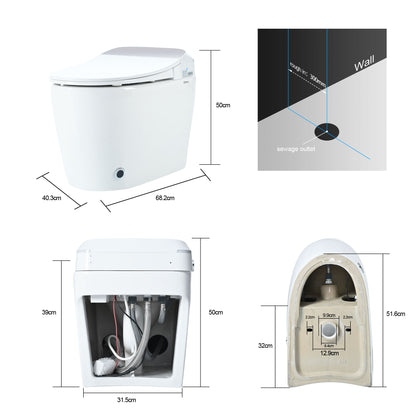 Vimora™ - Heated Seat Smart Toilet with Foot Sensor Flush and Soft Night Light