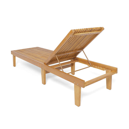 Vimora™ - Teak Acacia Wood Chaise Lounge for Outdoor Relaxation and Comfort