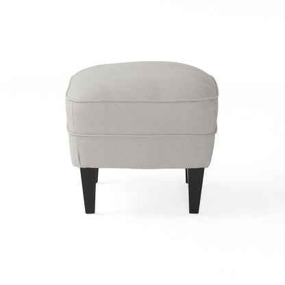 Vimora™ - Contemporary Light Grey Club Chair and Ottoman Set