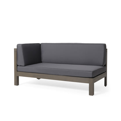 Vimora™ - Dark Grey Acacia Wood X-Back Corner Bench Set for 4 with Water-Resistant Cushions