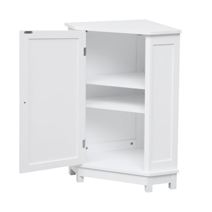 Vimora™ - White Triangle Corner Bathroom Storage Cabinet with Adjustable Shelves