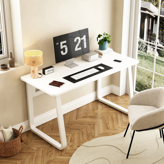 Vimora™ - 47.2 Inch White Modern Computer Desk for Home, Office, & Students