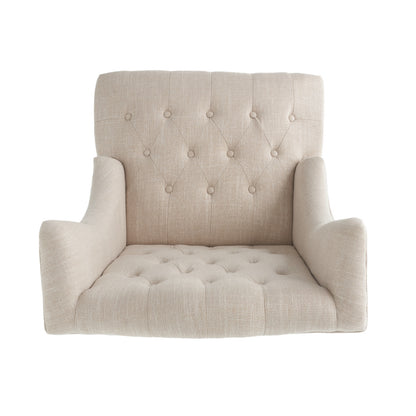 Yvonne™ - Elegant Wingback Club Chair with Button-Tufted Design and Birch Wood Legs