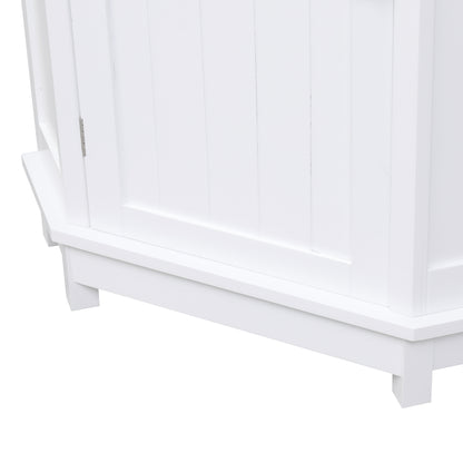 Vimora™ - White Triangle Corner Bathroom Storage Cabinet with Adjustable Shelves