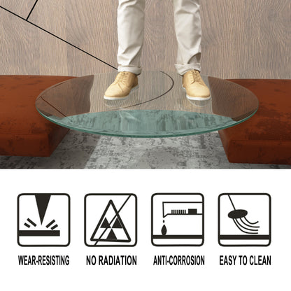 Vimora™ - 36" Round Tempered Glass Table Top with Polished Edge