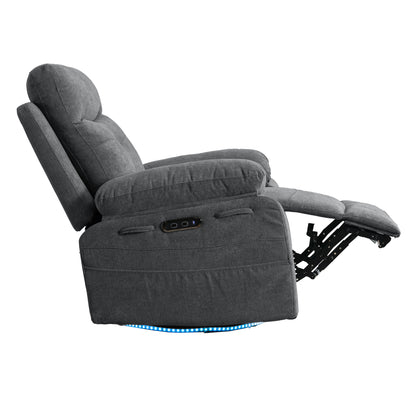 Vimora™ - Rotating Electric Recliner Lounge Chair with Bluetooth, LED Light & Adjustable Footrest