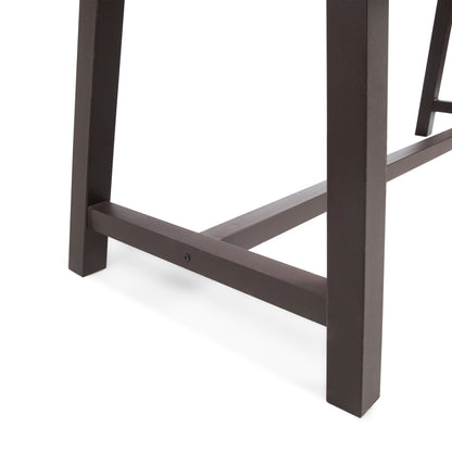 Vimora™ - Outdoor Acacia Wood Dining Table with Rustic Metal Legs