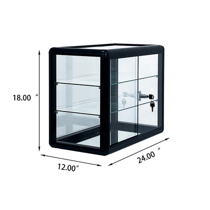 Vimora™ - Tempered Glass Countertop Display Cabinet with Lock & Sliding Door