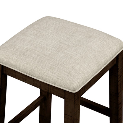Vimora™ - Rustic Brown Counter Height Dining Set with Padded Stools and Built-in Charging