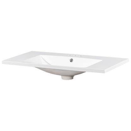 Vimora™ - 36-Inch White Resin Sink with Faucet Holes (Sink Only)