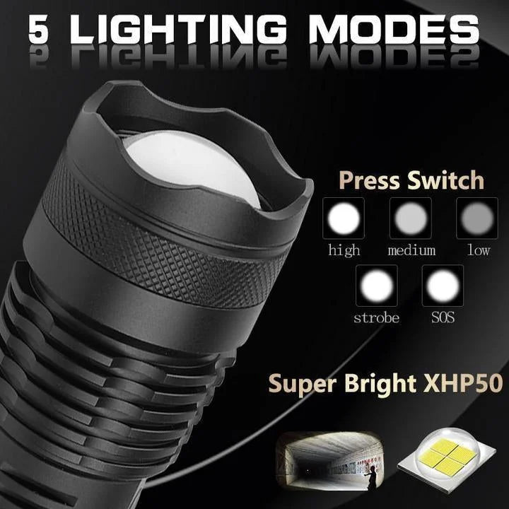 BrightBeam™ 90000 Lumens Rechargeable Flashlight for Outdoor Adventures 7