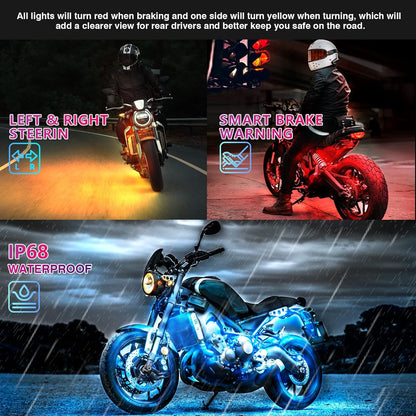 BrightGlow™ 12pcs Motorcycle LED Light Kit for Enhanced Safety and Style 2
