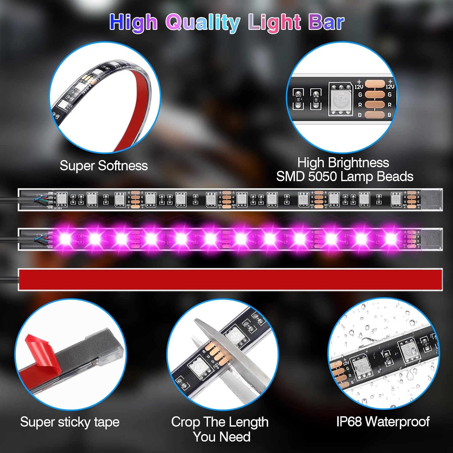 BrightGlow™ 12pcs Motorcycle LED Light Kit for Enhanced Safety and Style 4