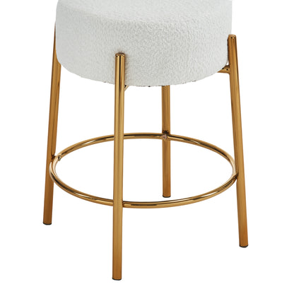 Vimora™ - 24" Modern Circular Bar Stools with Cushioned Seats and Support Legs (Set of 2)